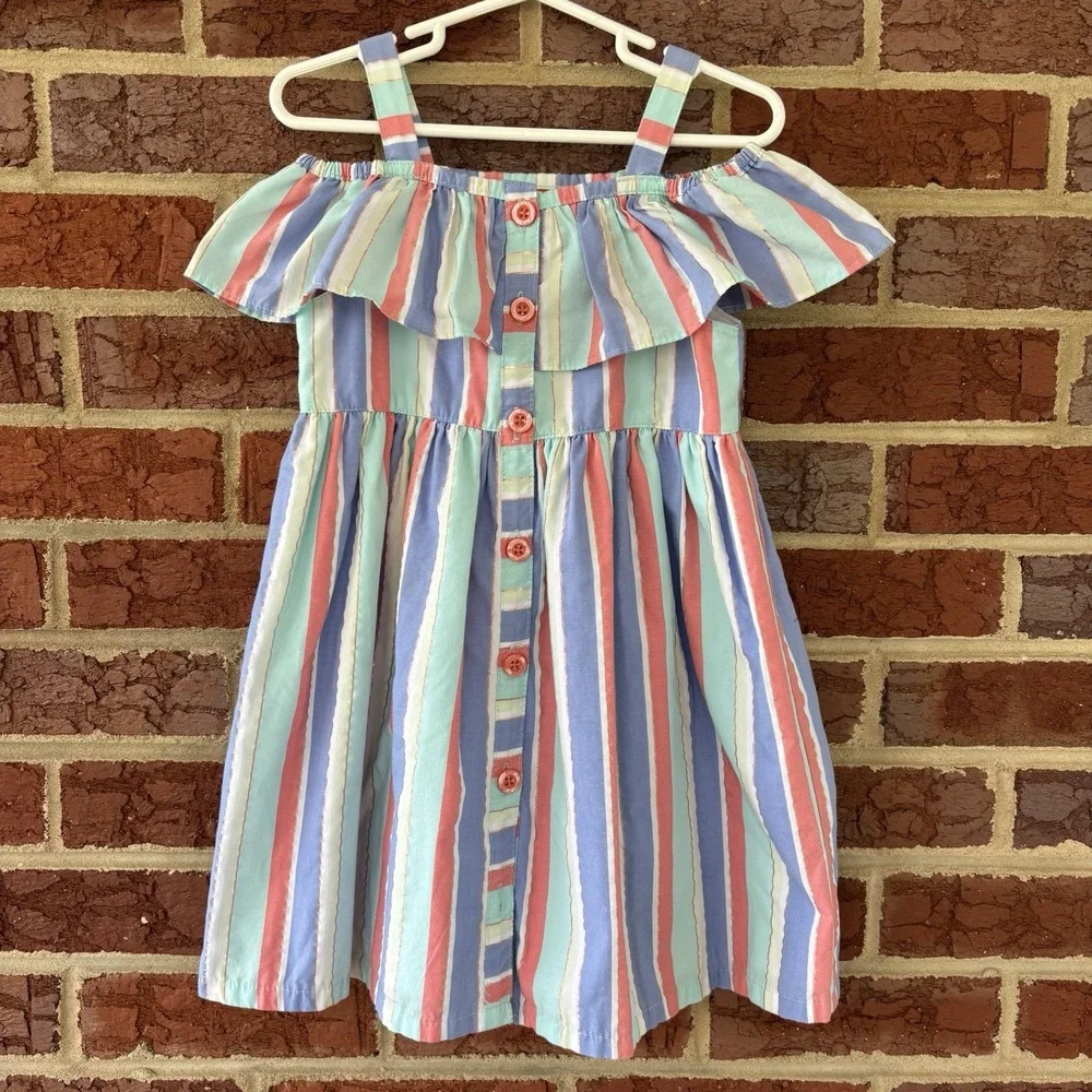 Penelope Mack‎ Pastel Circus Striped Dress Sleeveless Toddler Girls 4T Birthday